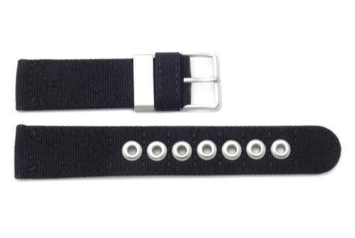 Genuine Citizen Black Nylon and Leather 21mm Watch Band | Total Watch ...
