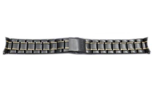 Seiko Dual Tone Black and Gold 20mm Fold-Over Push Button Clasp Watch  Bracelet | Total Watch Repair - 3363WG