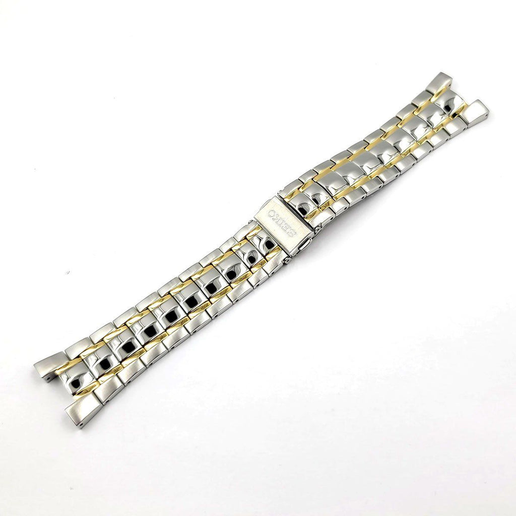 Genuine Seiko Mens Dual Tone 24mm Push Button Fold-Over Clasp Watch Bracelet  | Total Watch Repair - 34P0XB