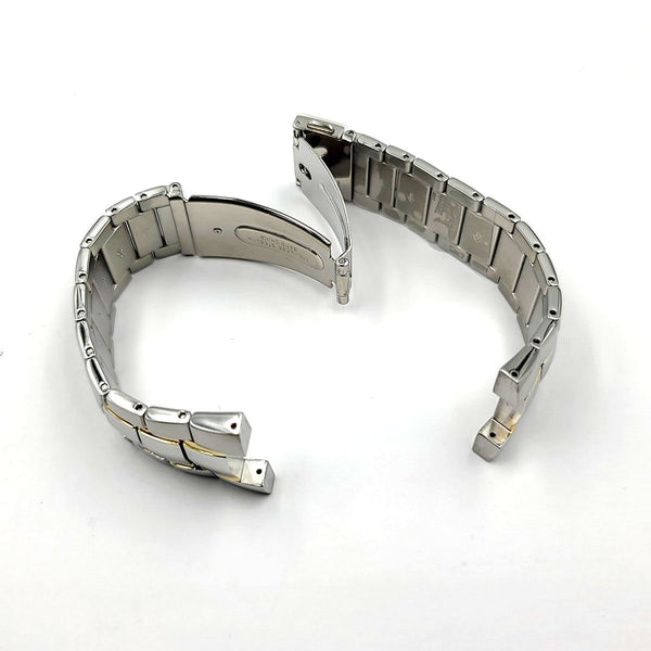 Genuine Seiko Mens Dual Tone 24mm Push Button Fold-Over Clasp Watch Bracelet  | Total Watch Repair - 34P0XB