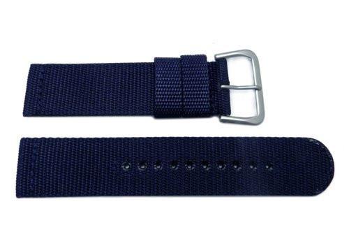 Seiko Blue Nylon With Leather 22mm Watch Strap | Total Watch Repair ...