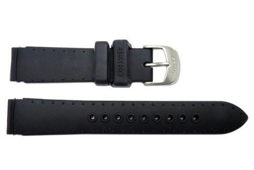 Genuine Seiko Black Silicone Rubber 16mm Watch Band | Total Watch Repair -  4GD5JB