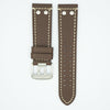 Rivited Leather Field Watch Strap - Brown image
