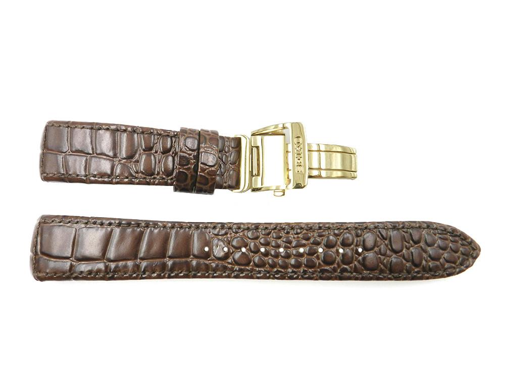 Seiko Black Genuine Textured Leather Deployment Clasp 20mm Watch Band |  Total Watch Repair - 4A072JL
