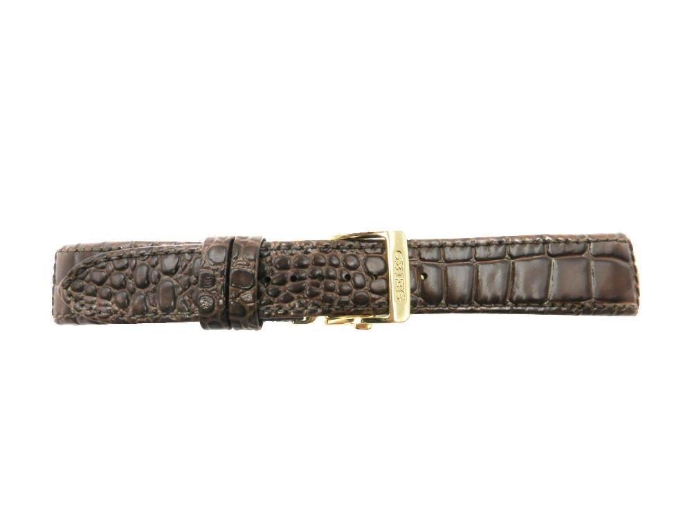 Seiko Black Genuine Textured Leather Deployment Clasp 20mm Watch Band |  Total Watch Repair - 4A072JL