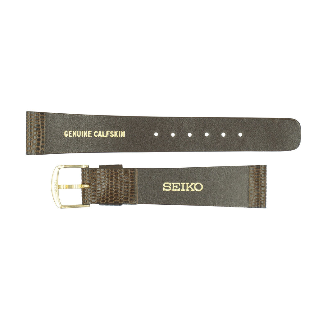 Seiko 18mm Flat Brown Lizard Leather Watch Strap – Total Watch Repair