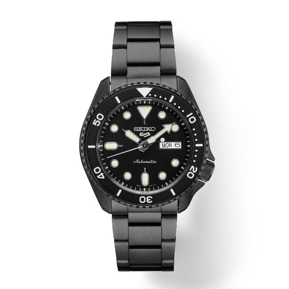 Seiko 5 Automatic Black Dial Black PVD Steel Bracelet Men's Watch SRPD –  Total Watch Repair