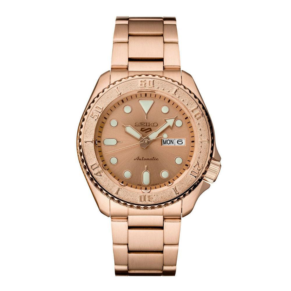 Seiko 5 Automatic Rose Gold-Tone Steel Bracelet Men's Watch SRPE72 – Total  Watch Repair