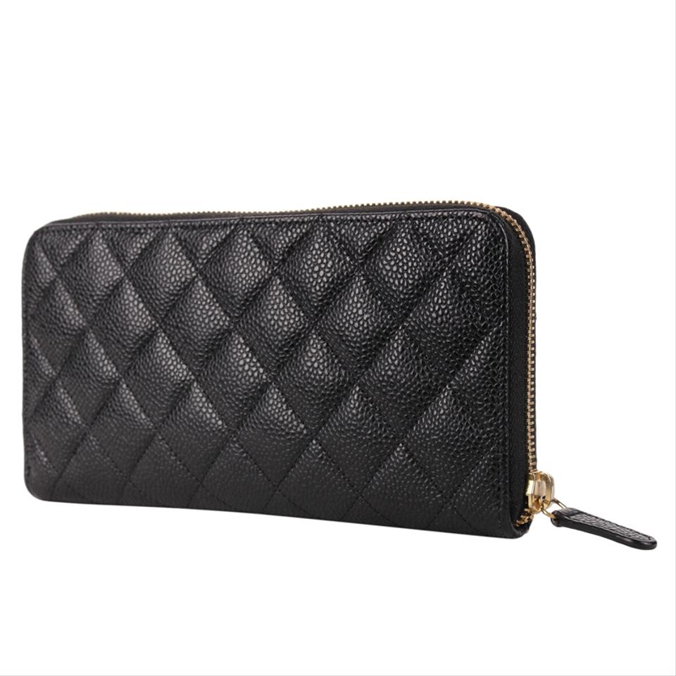 Black Leather Quilted Zippy Wallet (Authentic Pre-Owned) – The Lady Bag