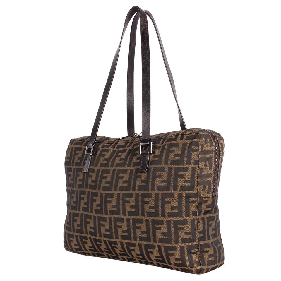 fendi brown canvas bag