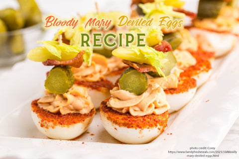 bloody mary deviled egg recipe by bloody gerry for thanksgiving