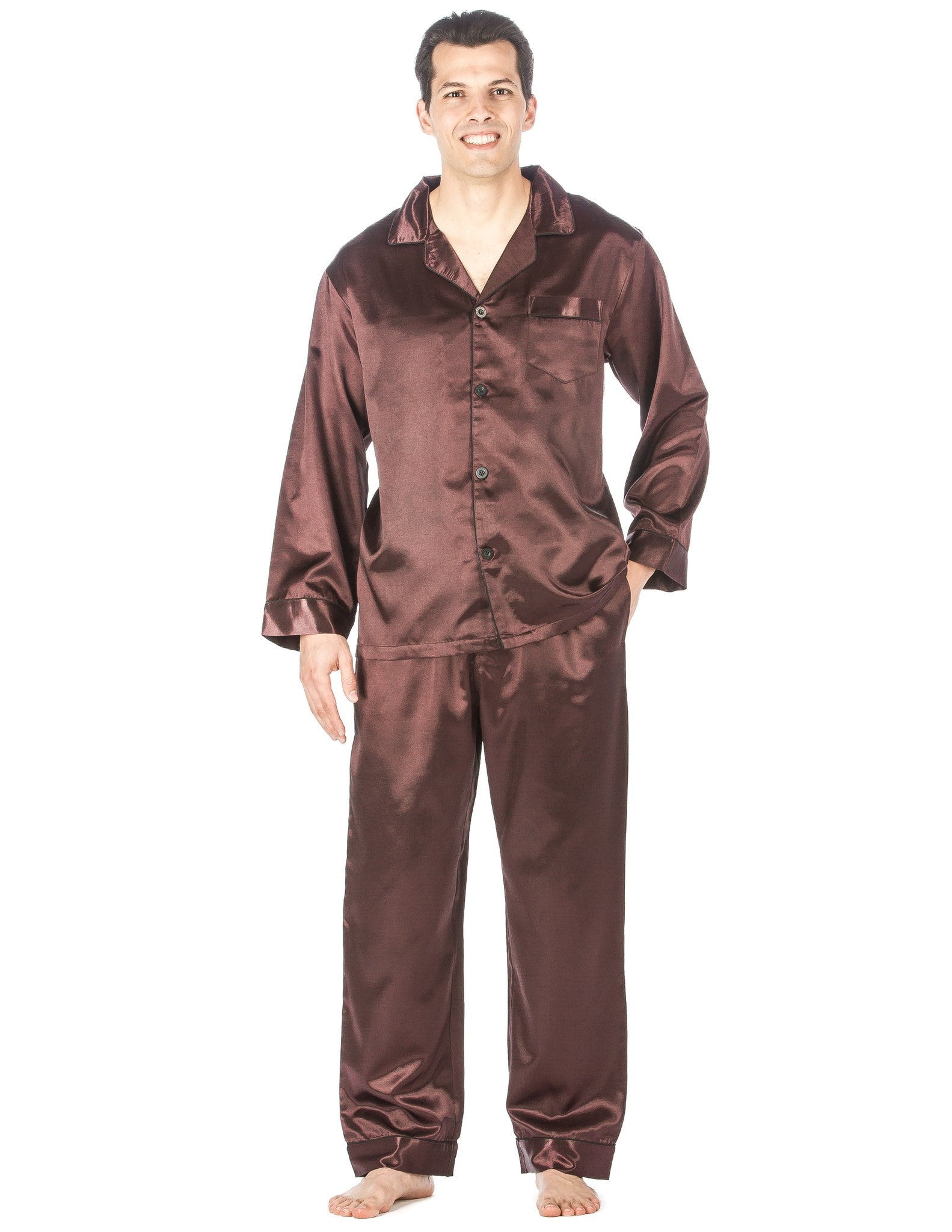 Noble Mount Mens Premium Satin Pajama Sleepwear Set 5828