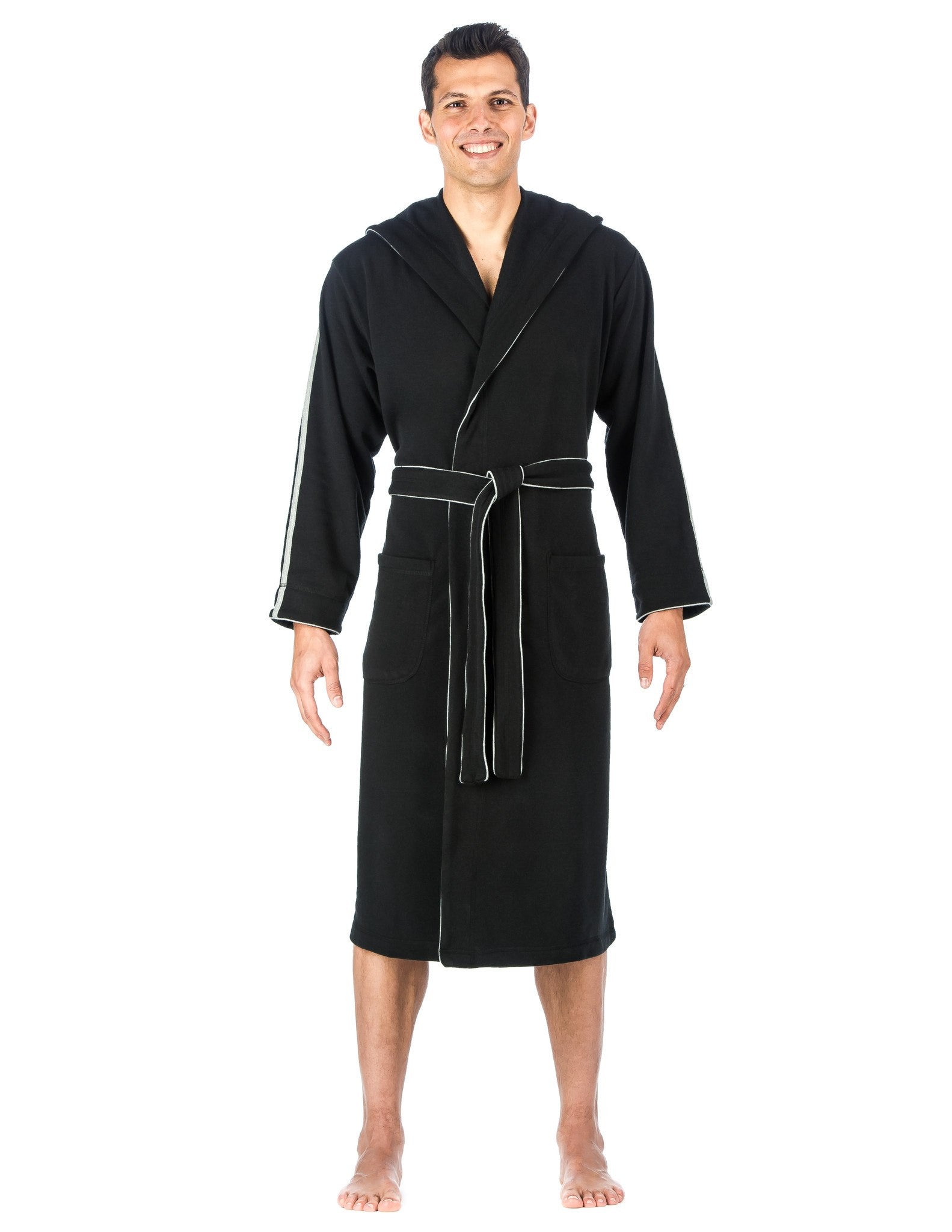 Noble Mount Men's Fleece Lined Hooded Robe - Introductory Price