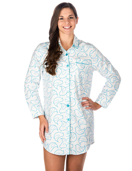 Women's Premium 100% Cotton Flannel Long Sleeve Sleep Shirt – Noble Mount
