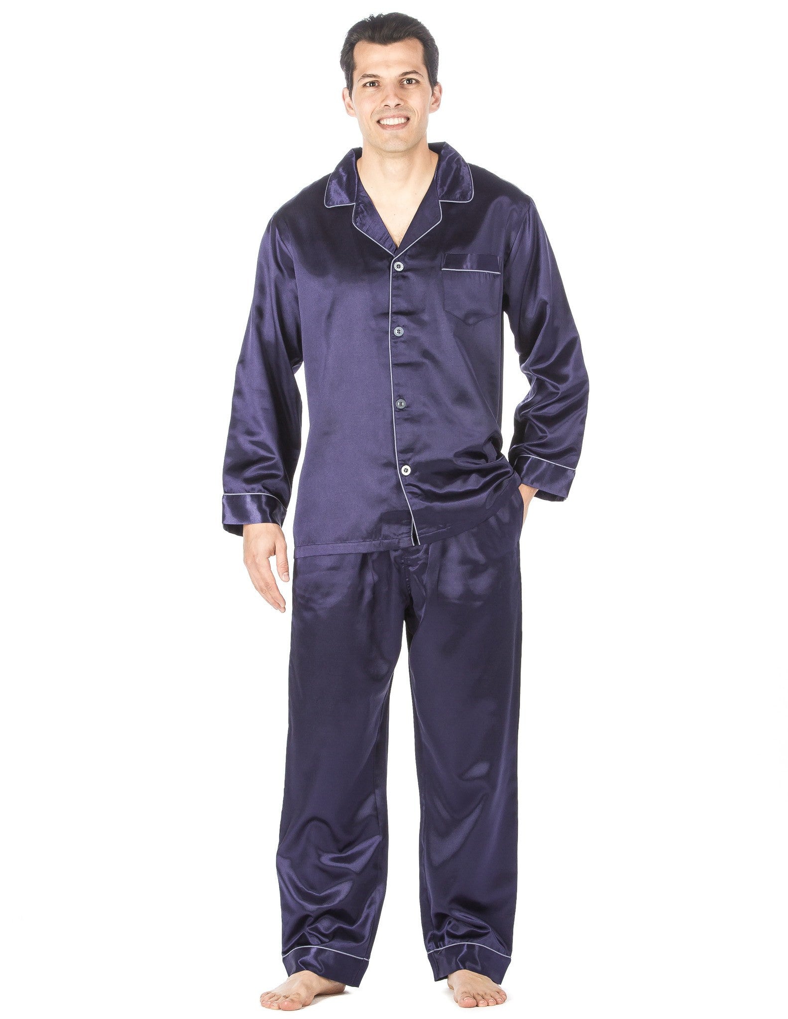 Noble Mount Mens Premium Satin Pajama Sleepwear Set 0282