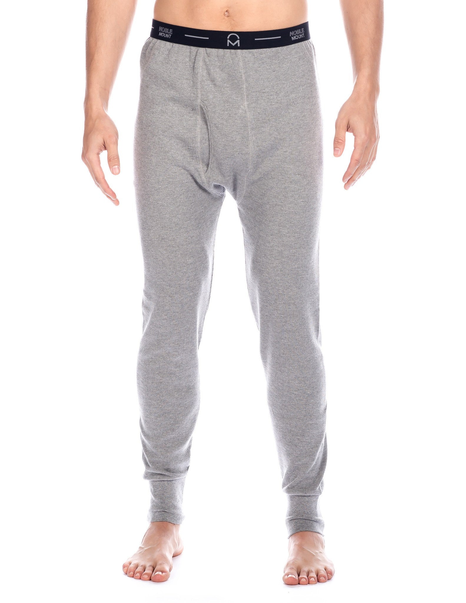 Noble Mount Men's Waffle Knit Thermal Long John Pants