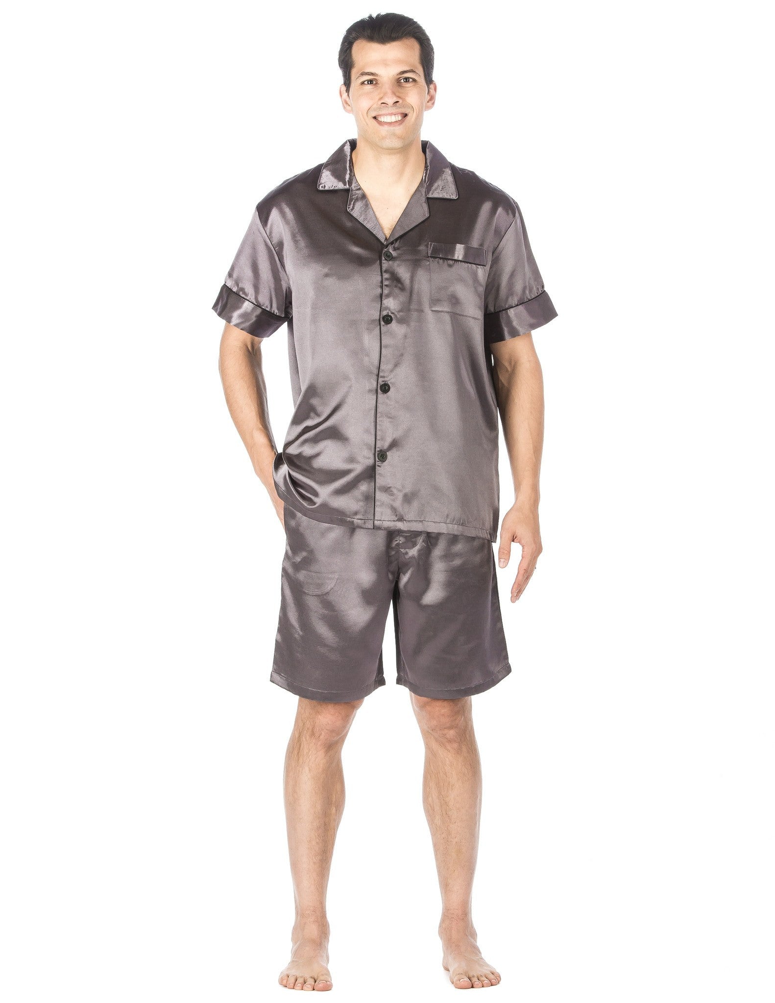 Noble Mount Men's Premium Satin Short Pajama Set