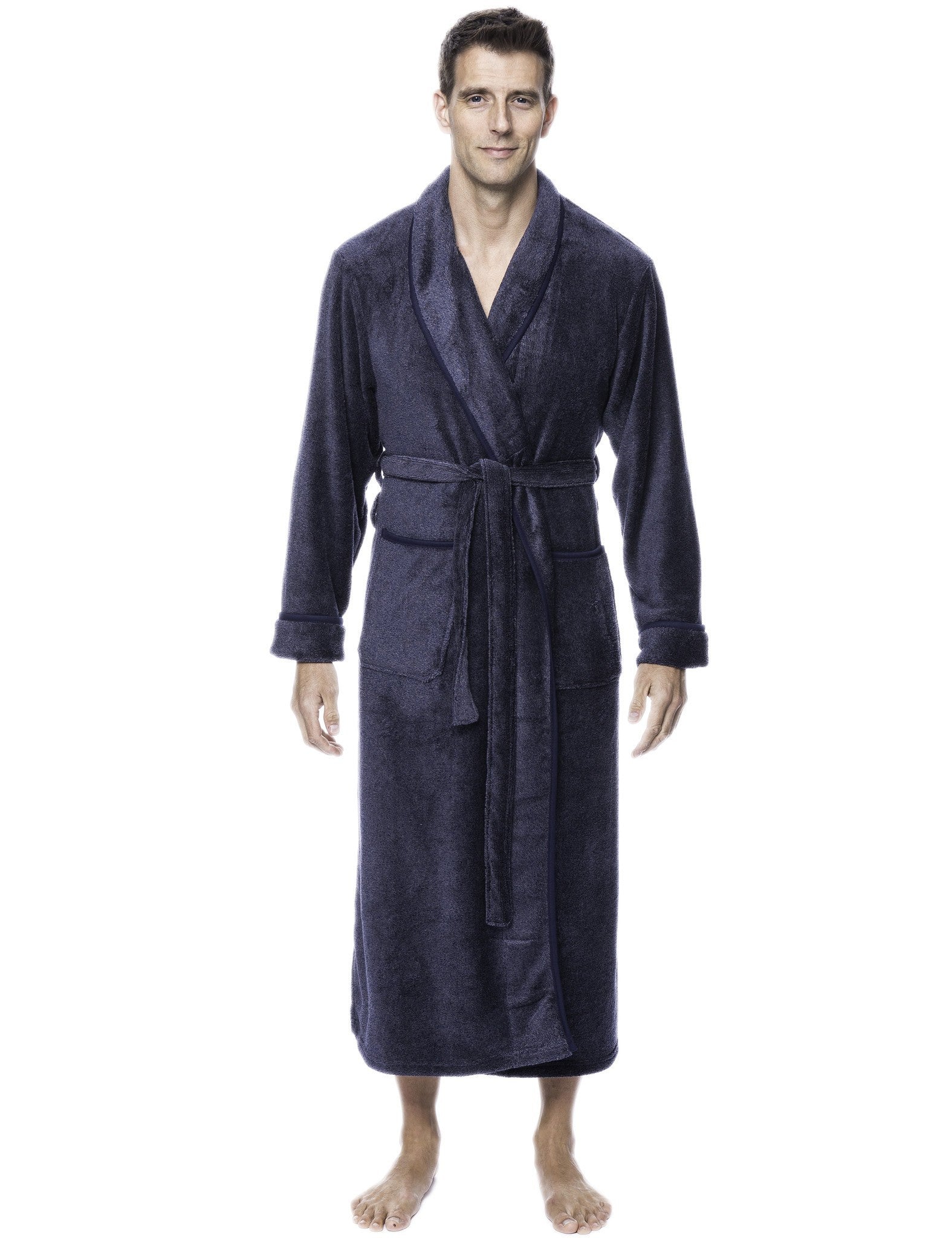 Noble Mount Men's Coral Fleece Long Plush Spa/Bath Robe