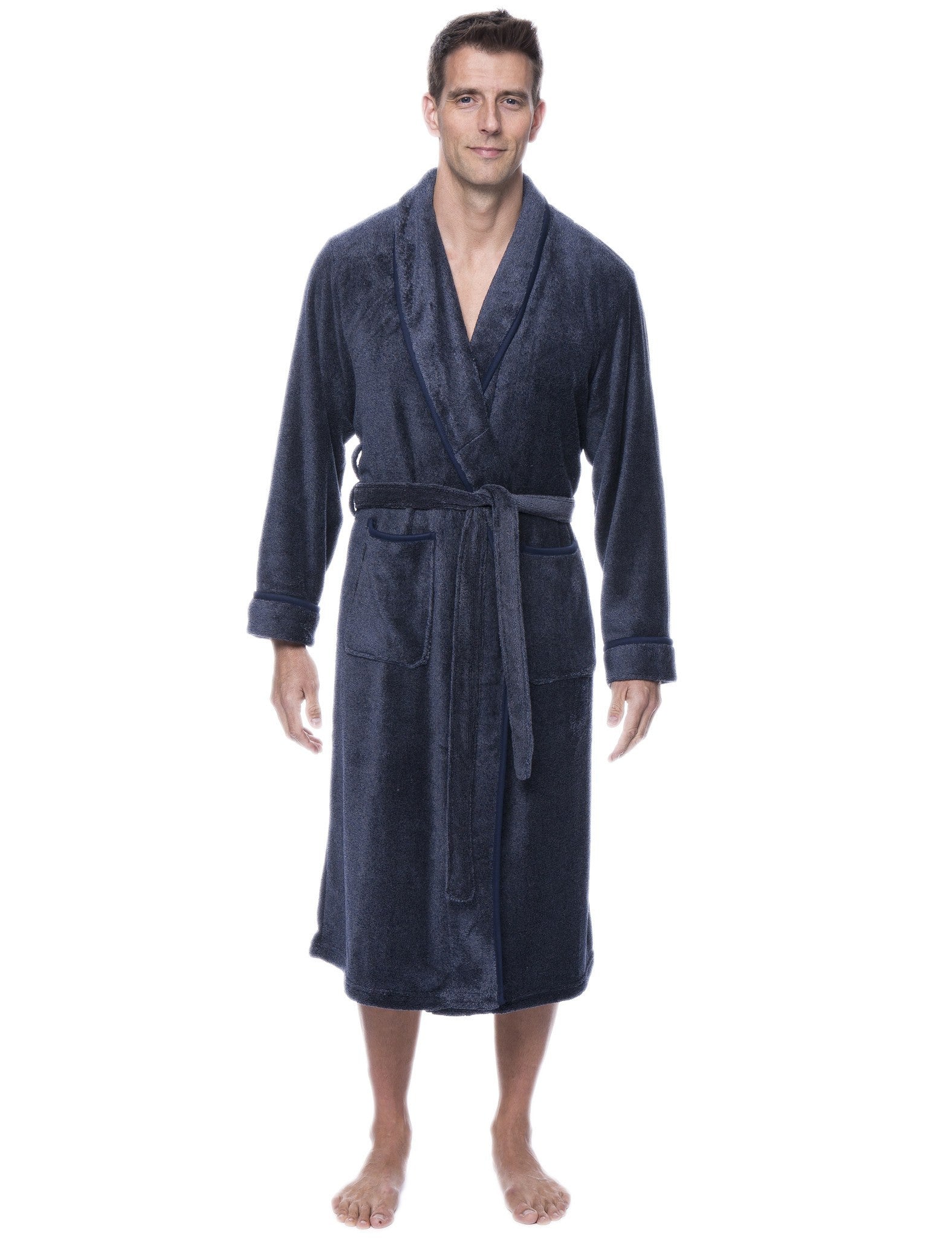 Noble Mount Men's Coral Microfleece Plush Spa/Bath Robe