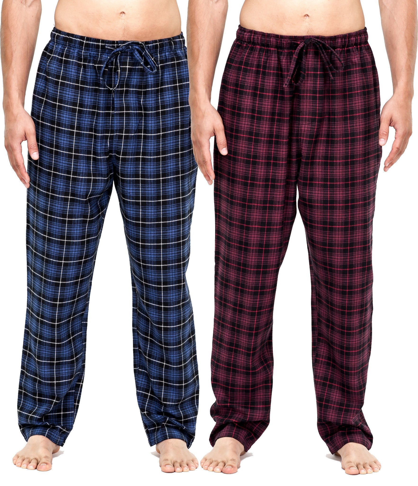 Mens 100 Cotton Flannel Lounge Pants (Relaxed Fit) 2Pack Noble Mount