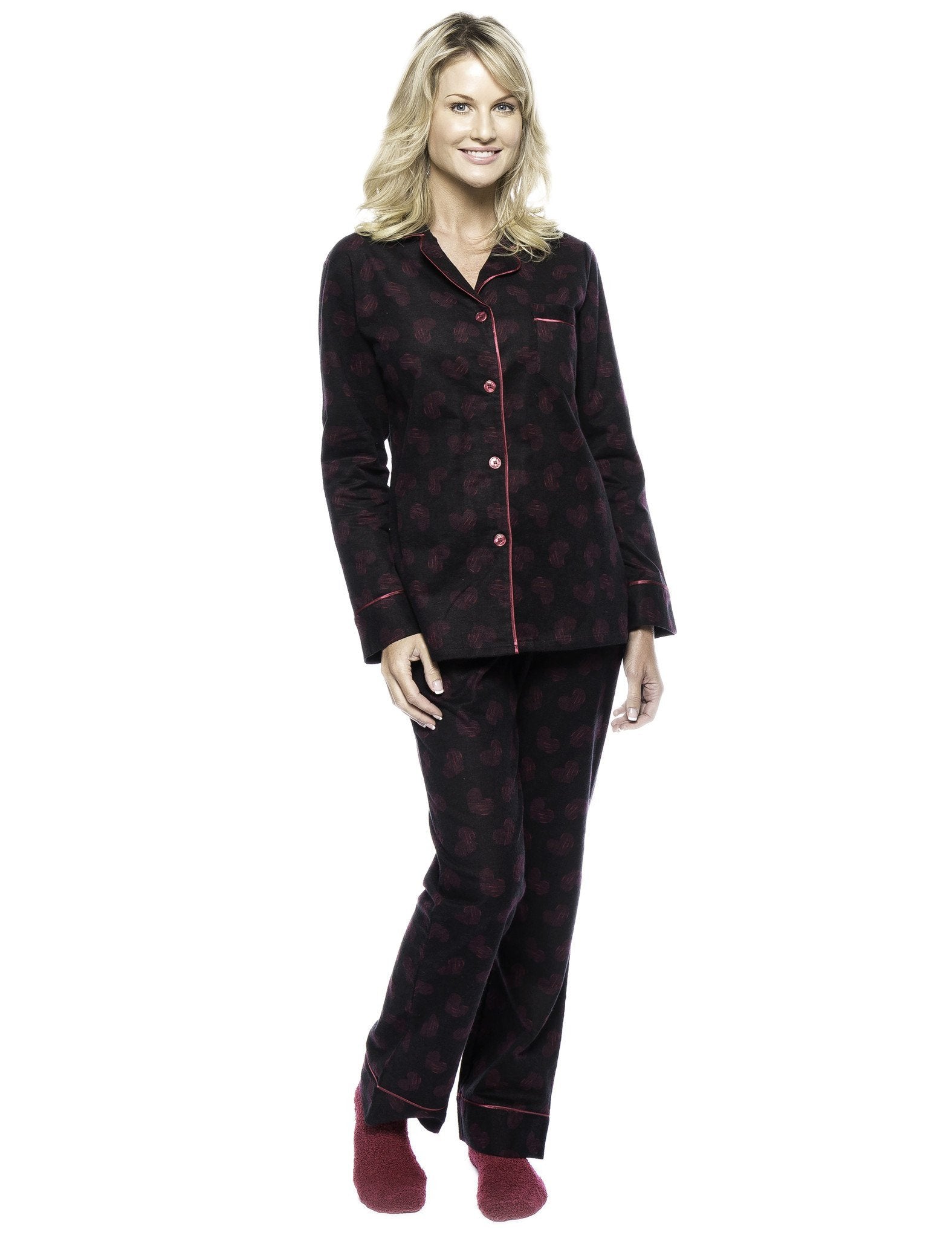 Womens Premium Cotton Flannel Pajama Sleepwear Set Noble Mount 5251