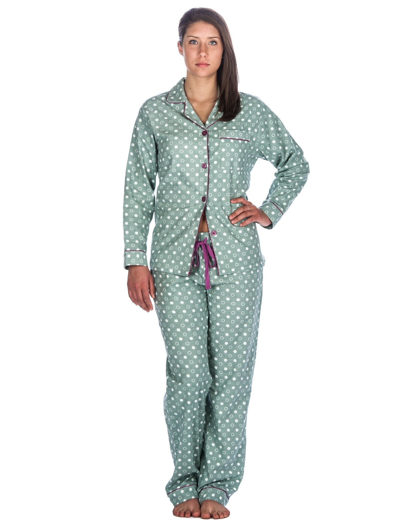 Womens 100% Cotton Flannel Pajama Sleepwear Set - Relaxed Fit – Noble Mount
