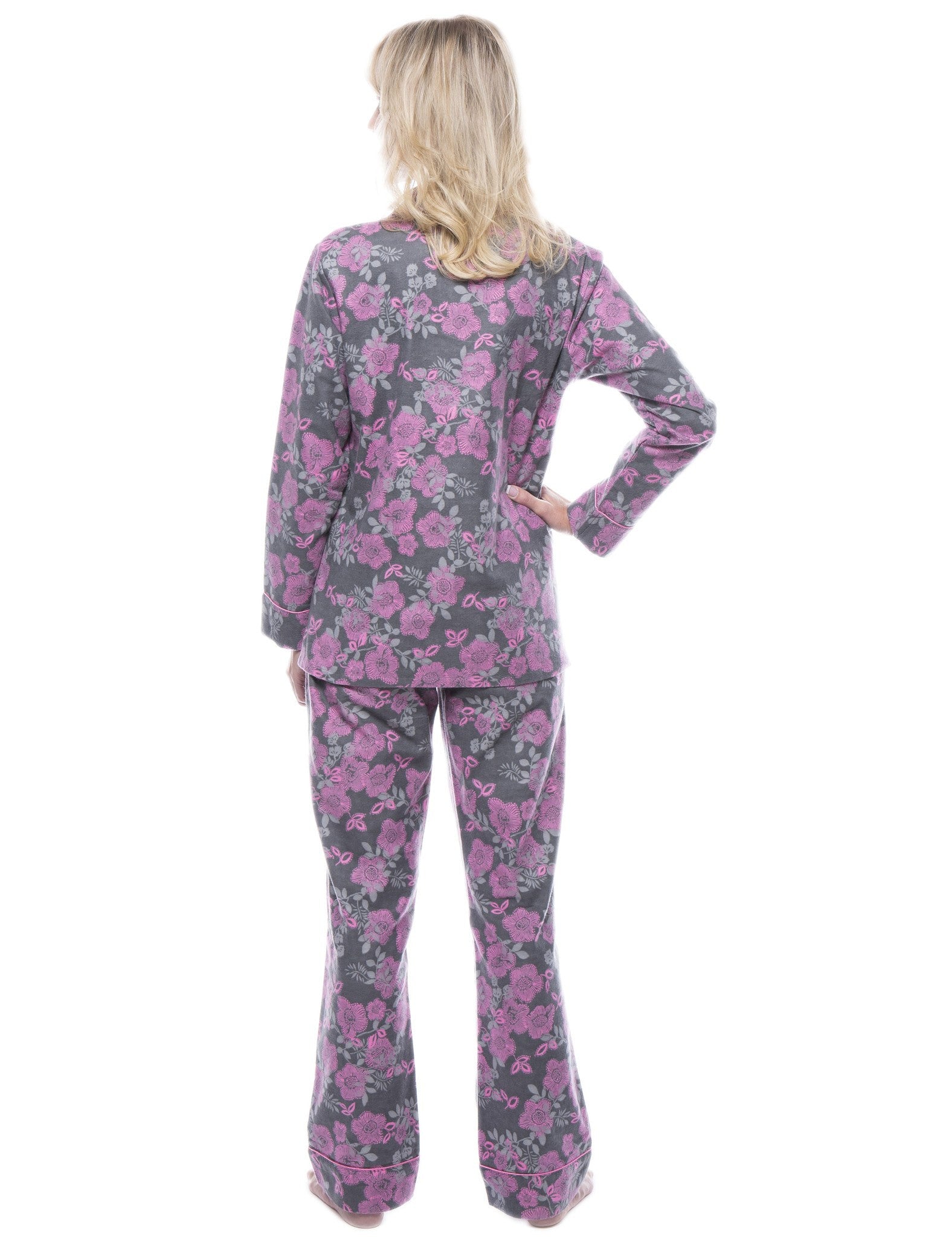 Womens 100 Cotton Flannel Pajama Sleepwear Set Noble Mount 5119