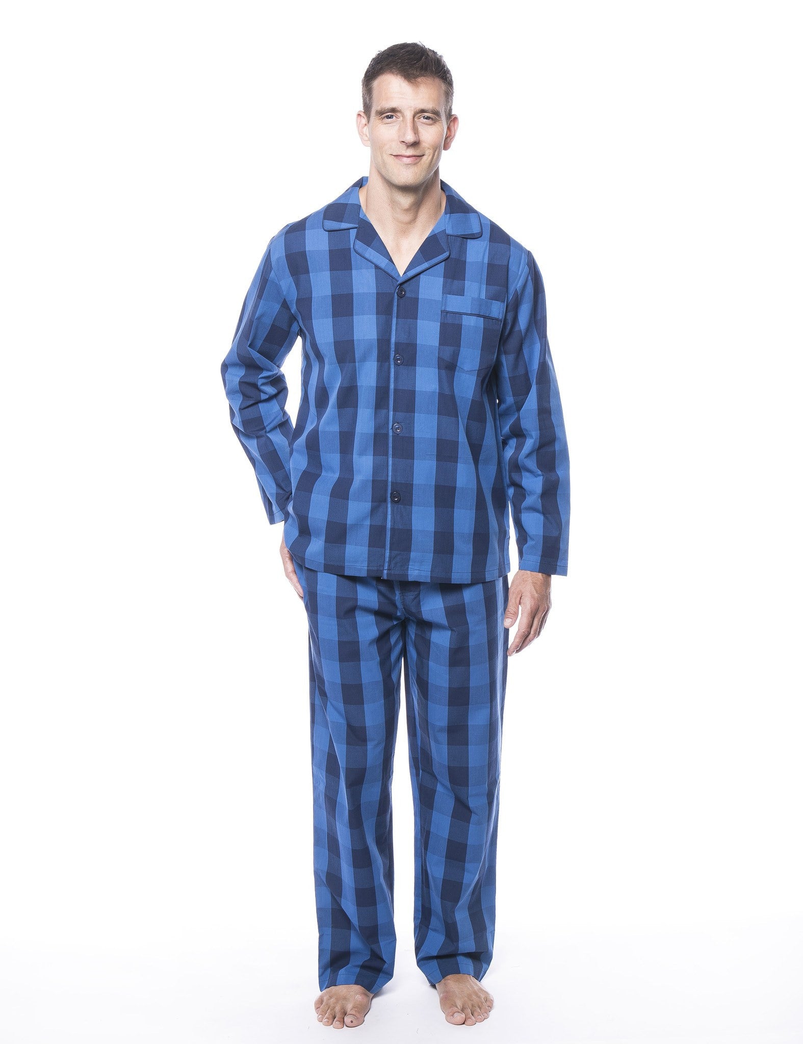 Mens 100 Woven Cotton Pajama Sleepwear Set Noble Mount