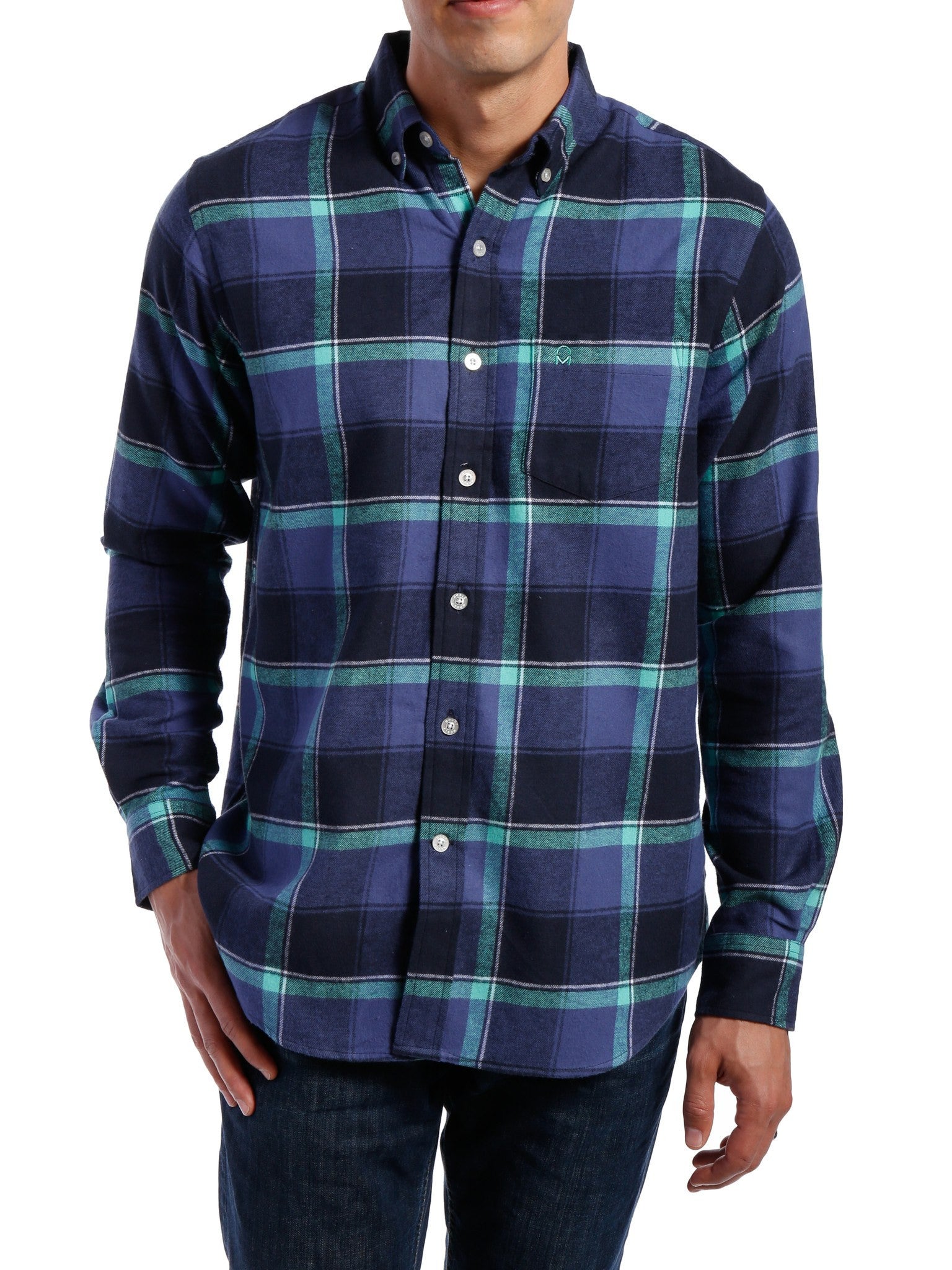 Mens 100 Cotton  Flannel  Shirt  Regular Fit Noble Mount