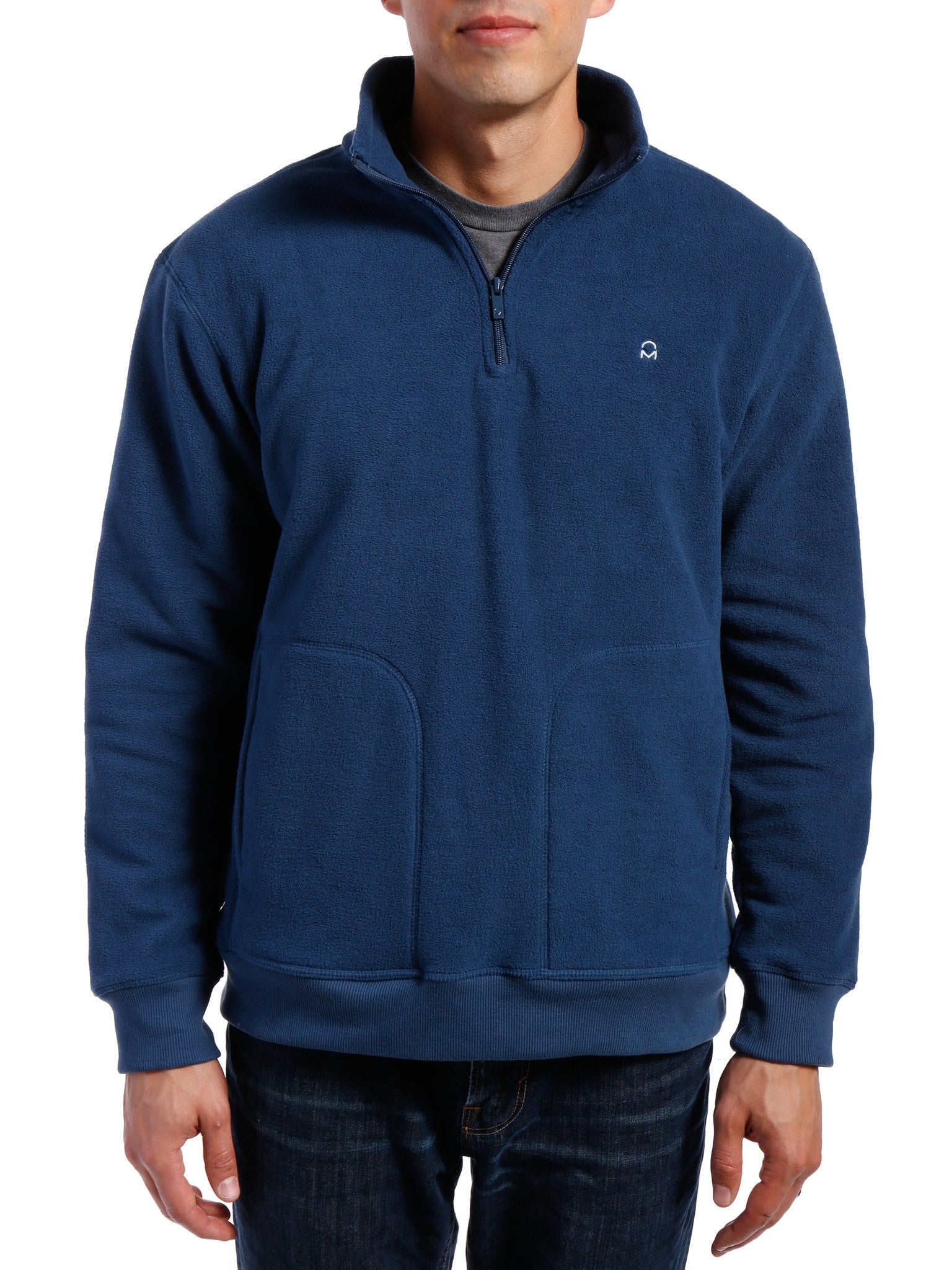 mens half zip pullover gray