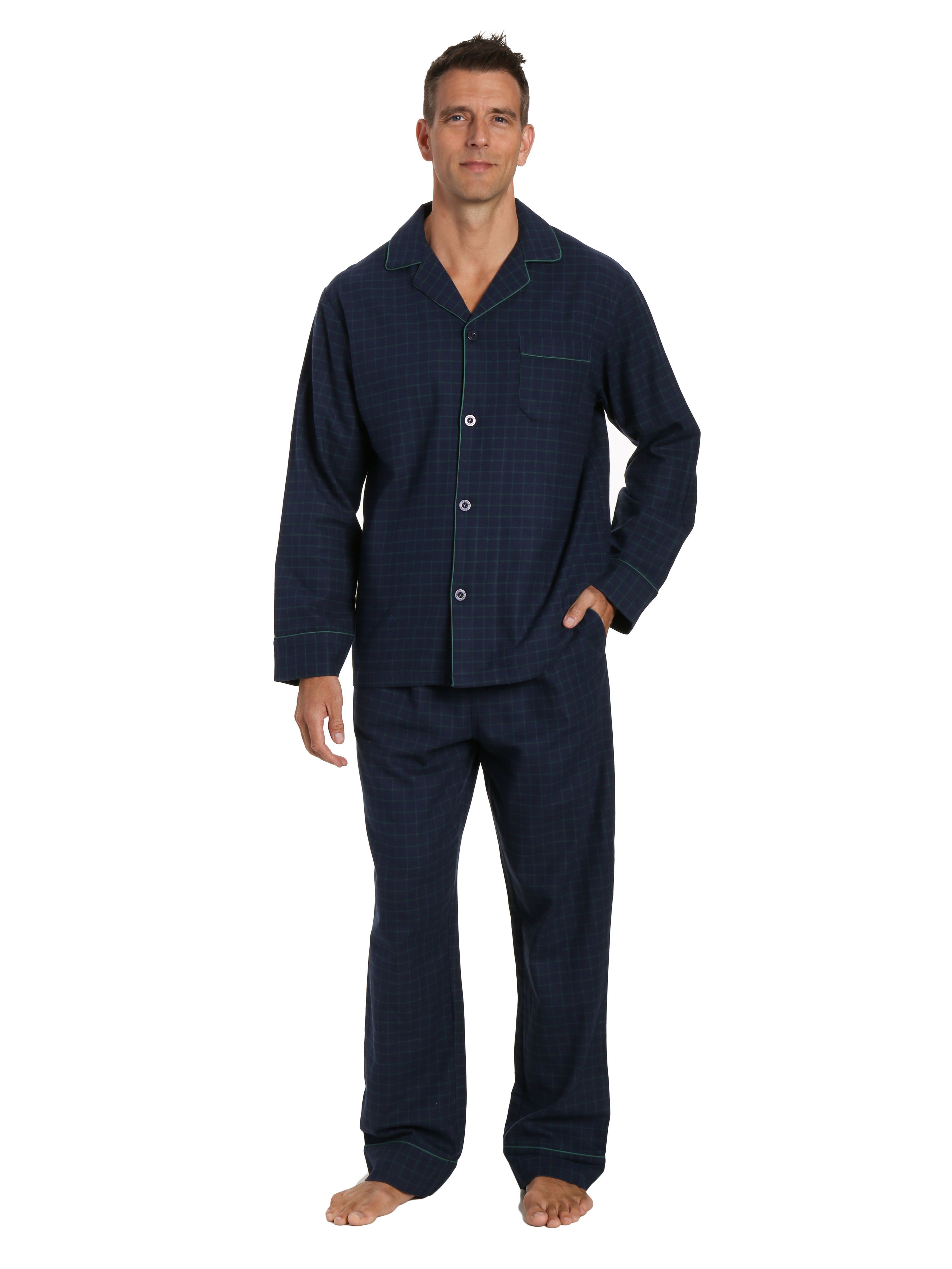 Men's Box Packaged Premium 100% Cotton Flannel Pajama Sleepwear Set ...