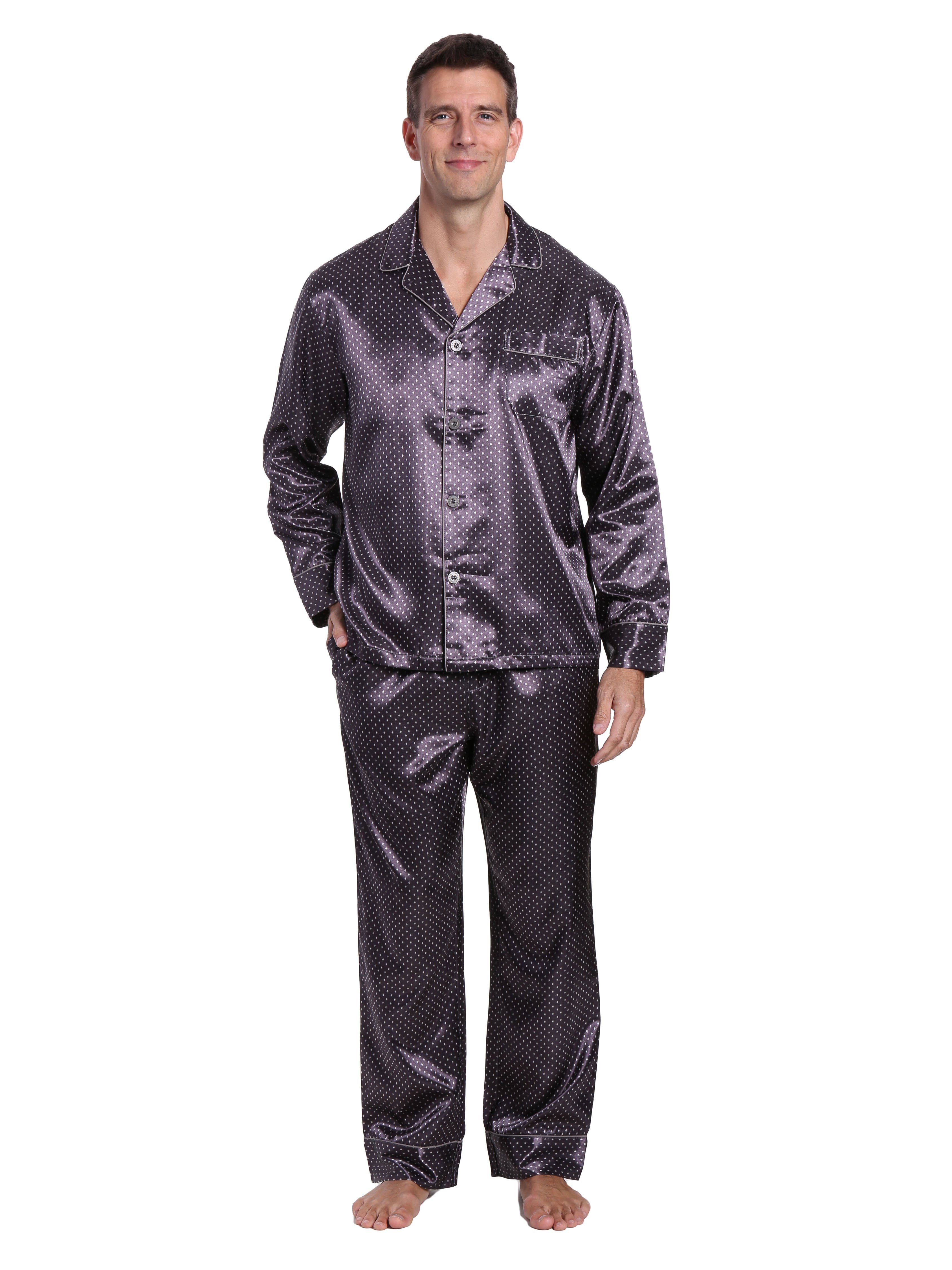 Noble Mount Men's Premium Satin Pajama Sleepwear Set