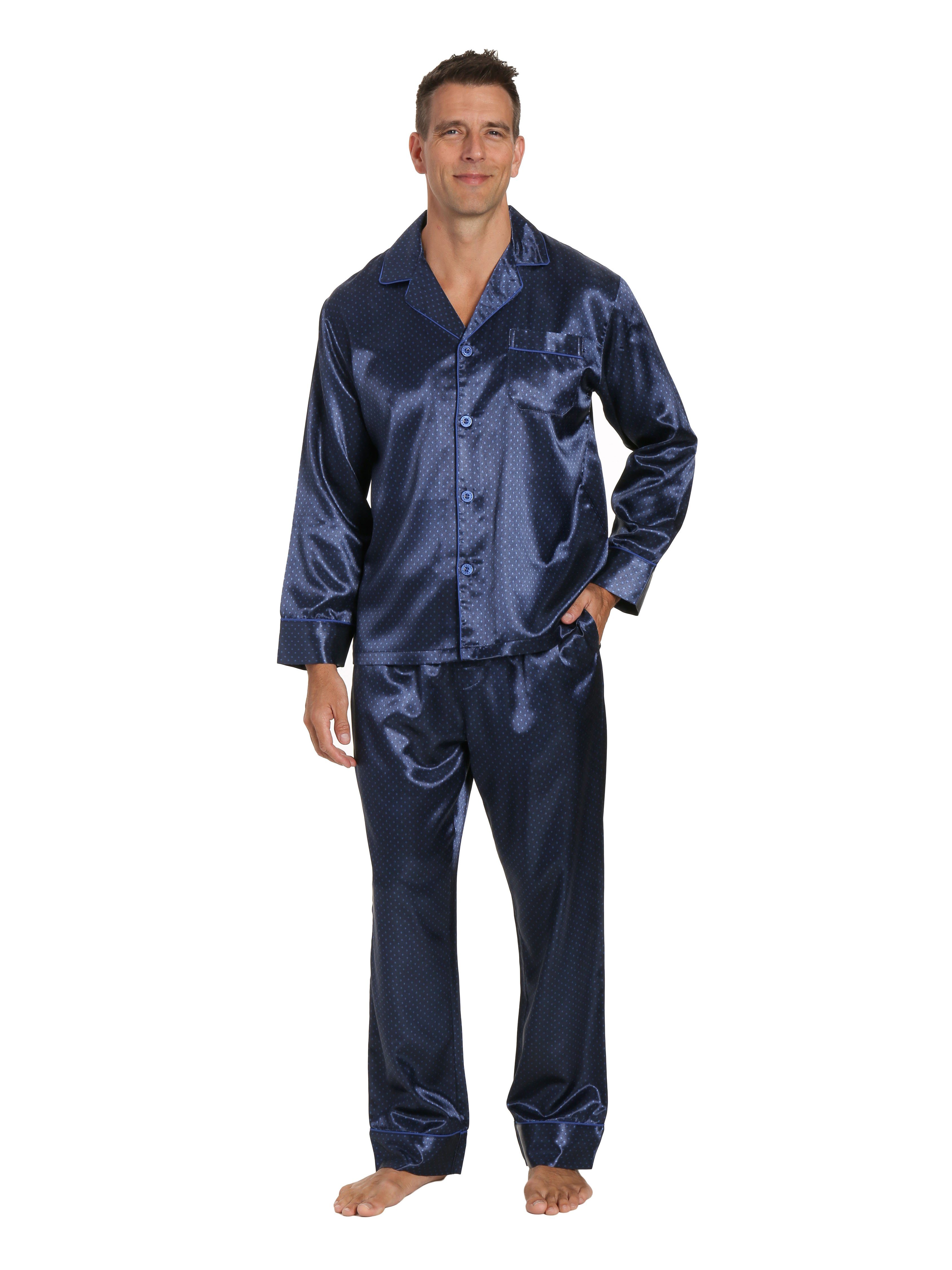 Noble Mount Men's Premium Satin Pajama Sleepwear Set