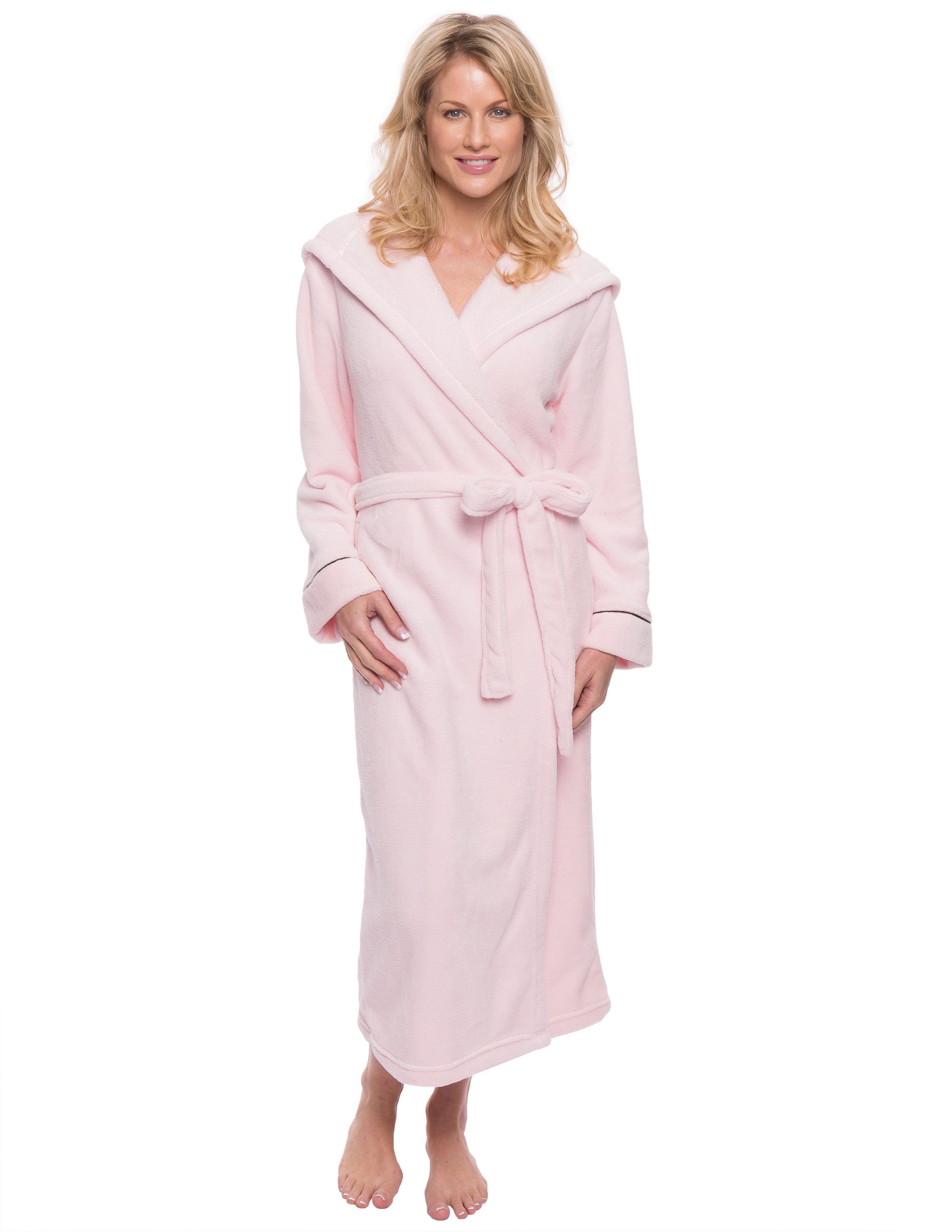 Women's Premium Coral Fleece Plush Spa/Bath Hooded Robe – Noble Mount