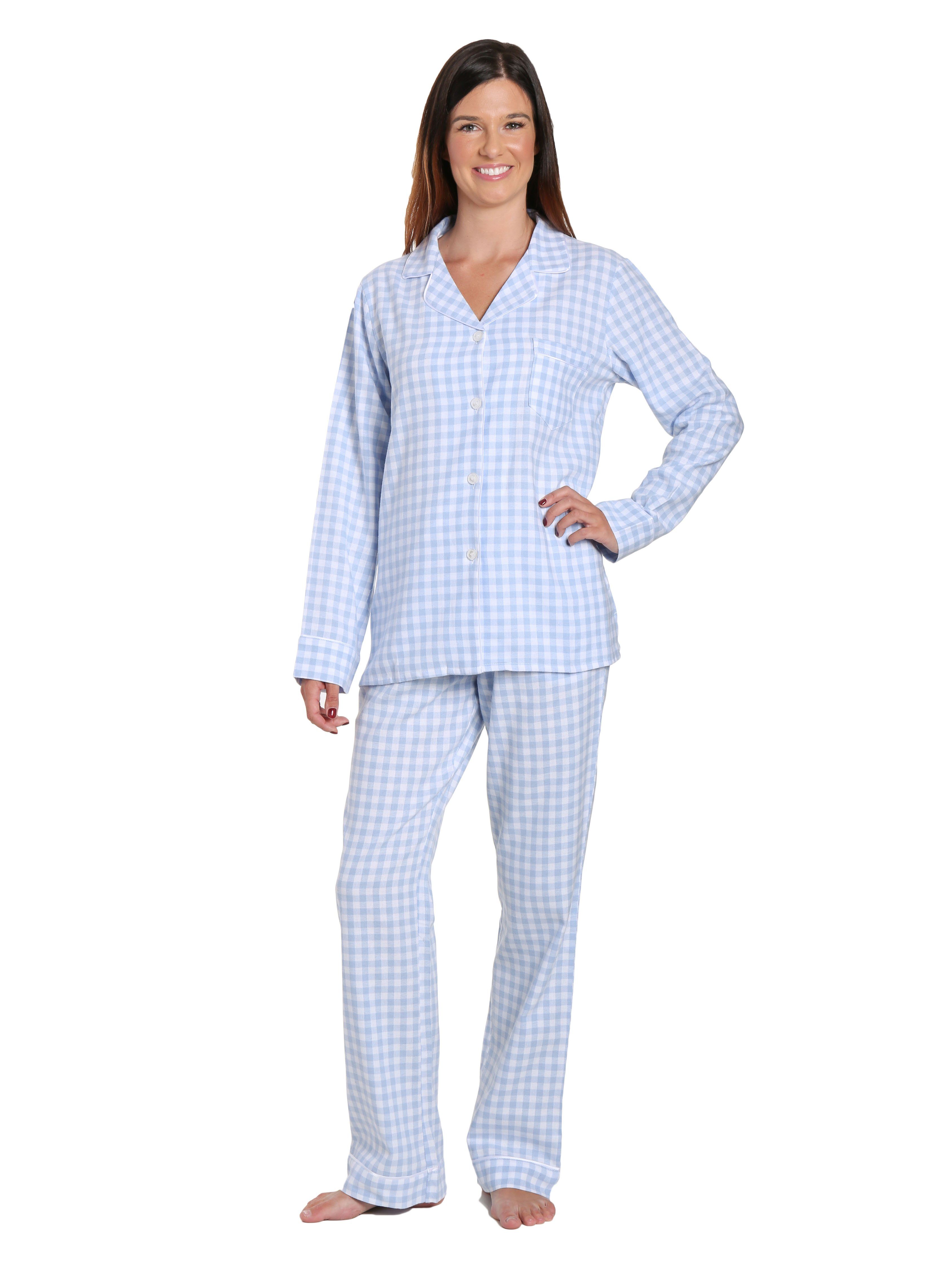 2pc Lightweight Flannel Womens Pajama Sets Noble Mount 2383