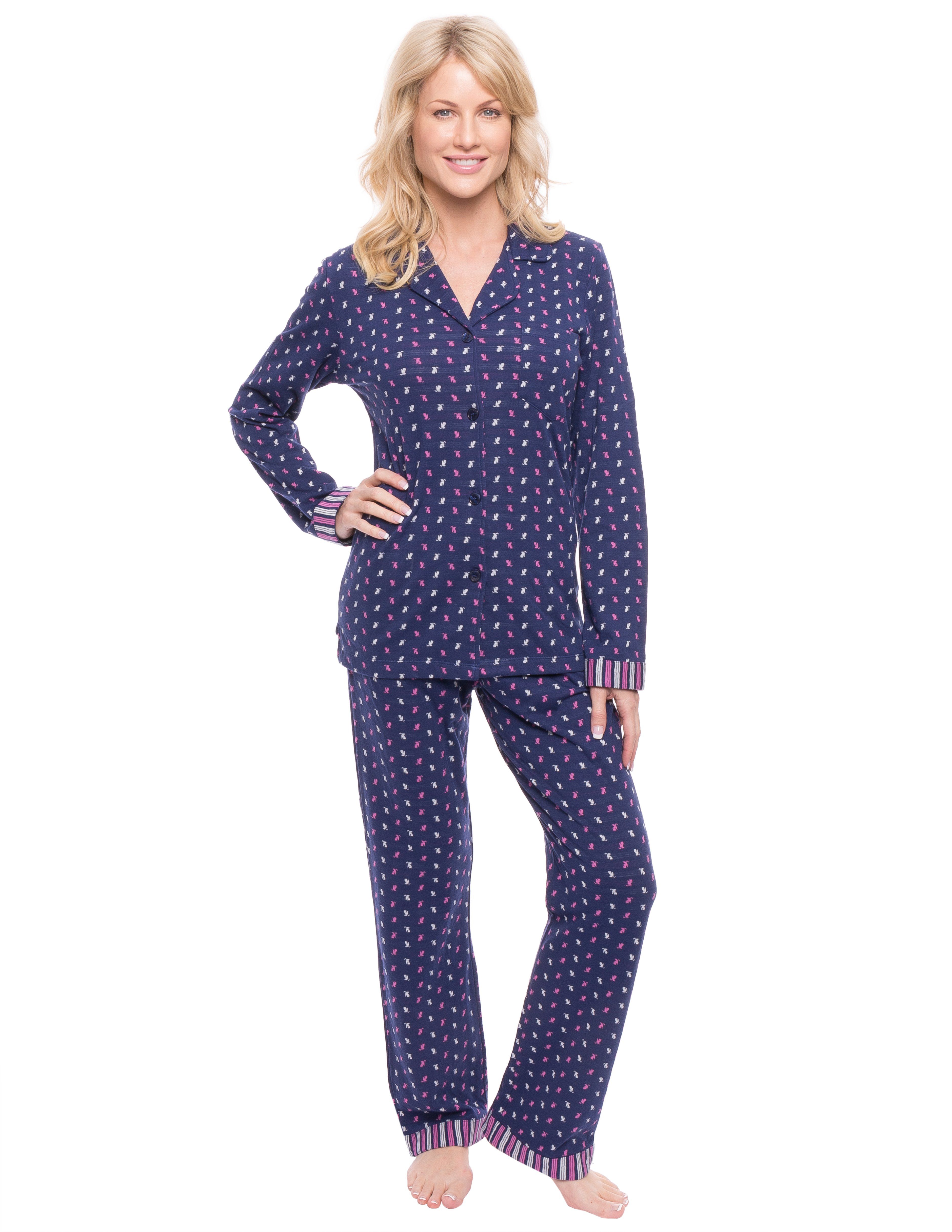 Women's Double Layer Knit Jersey Pajama Sleepwear Set – Noble Mount
