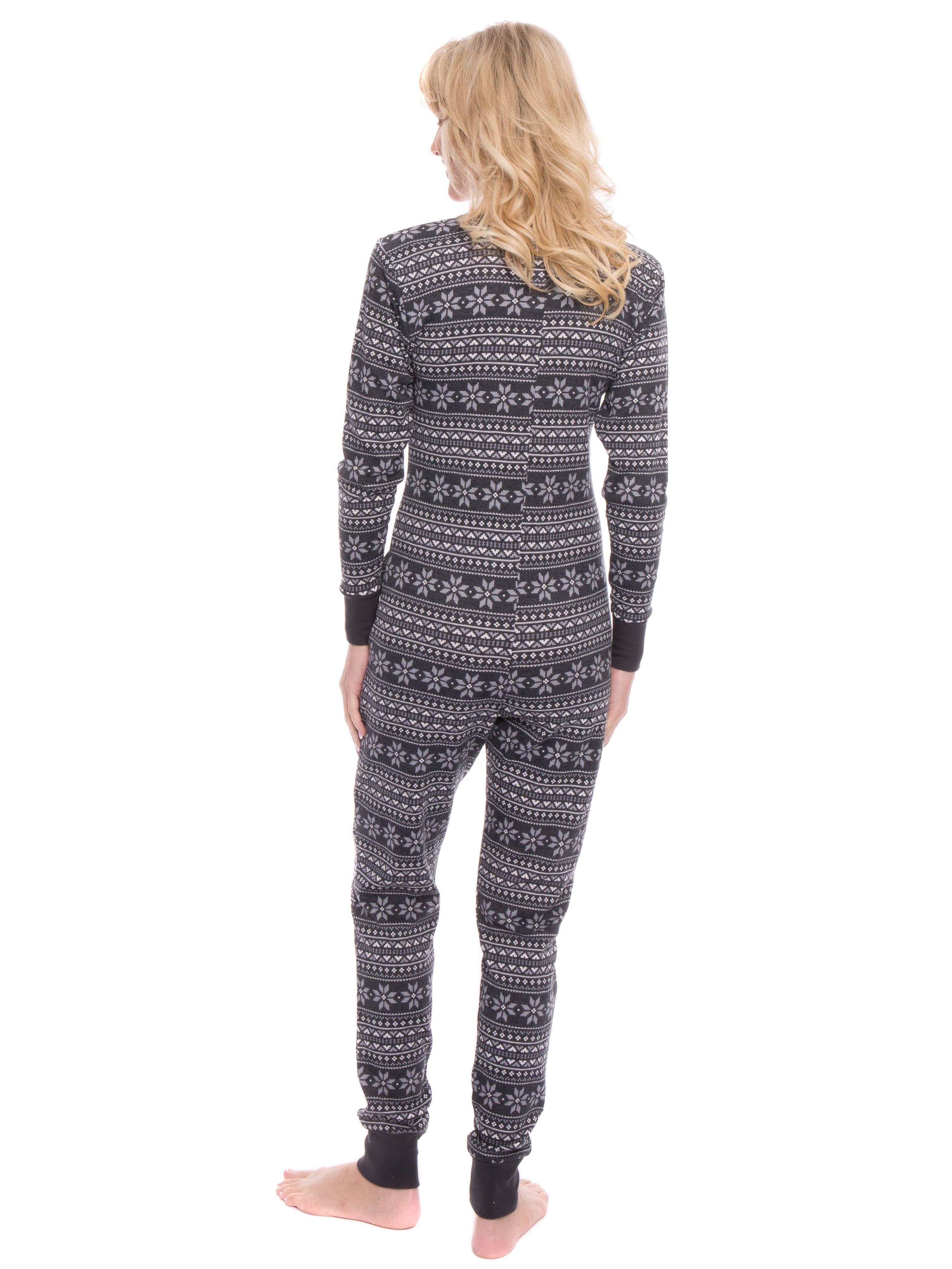 Womens Waffle Knit Thermal Onesie Pajama Noble Mount