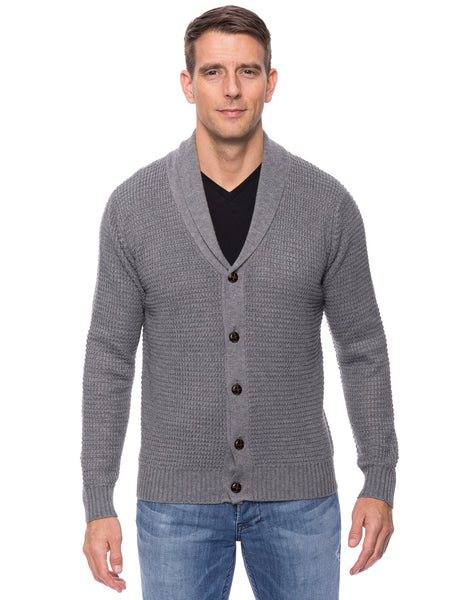 Box-Packaged Tocco Reale Men's Wool Blend Shawl Collar Cardigan in Waf ...