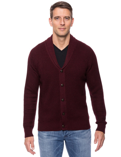 Box-Packaged Tocco Reale Men's Wool Blend Shawl Collar Cardigan in Waf ...