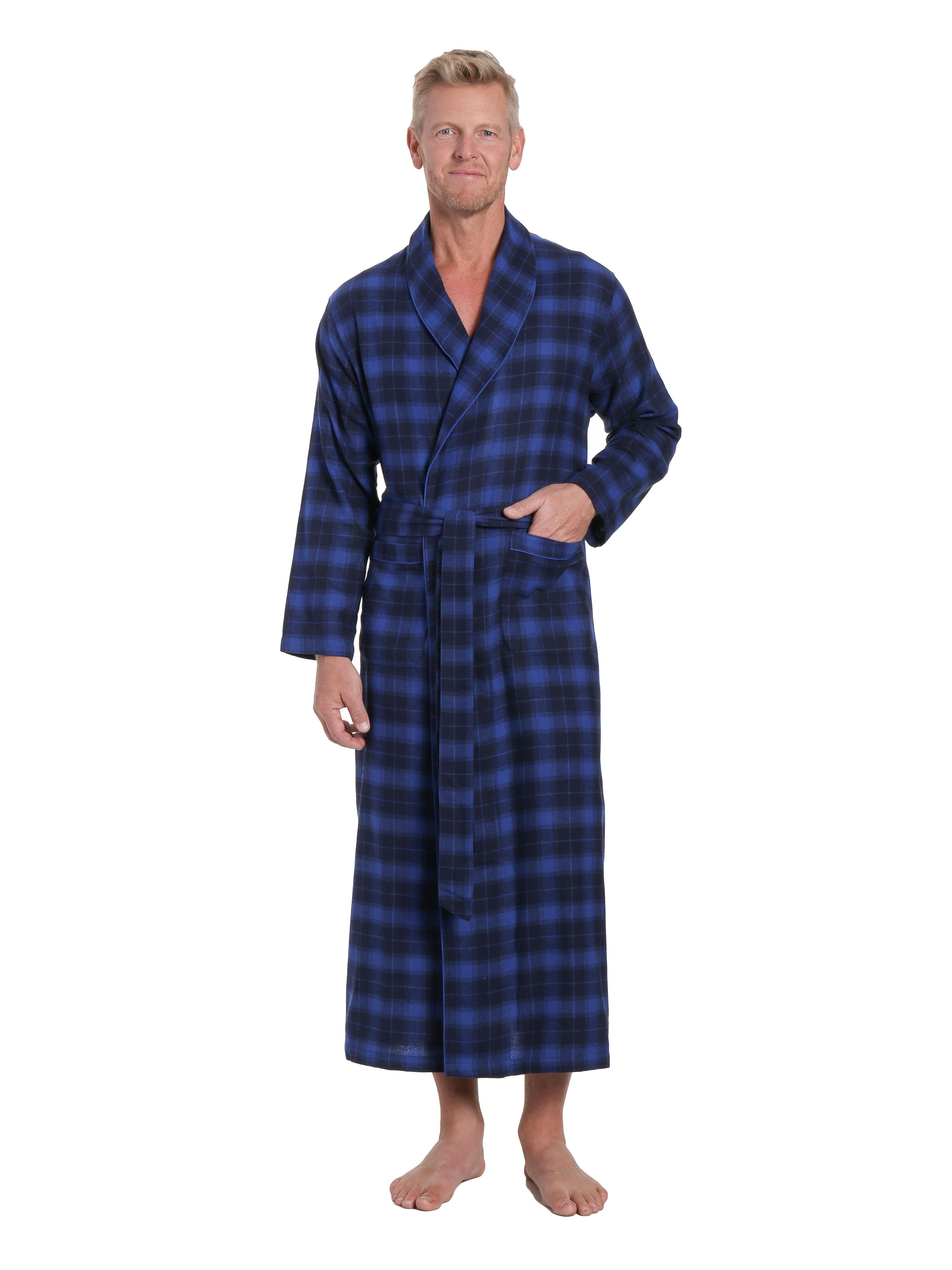 Mens 100 Cotton Flannel Long Robe Noble Mount 4790