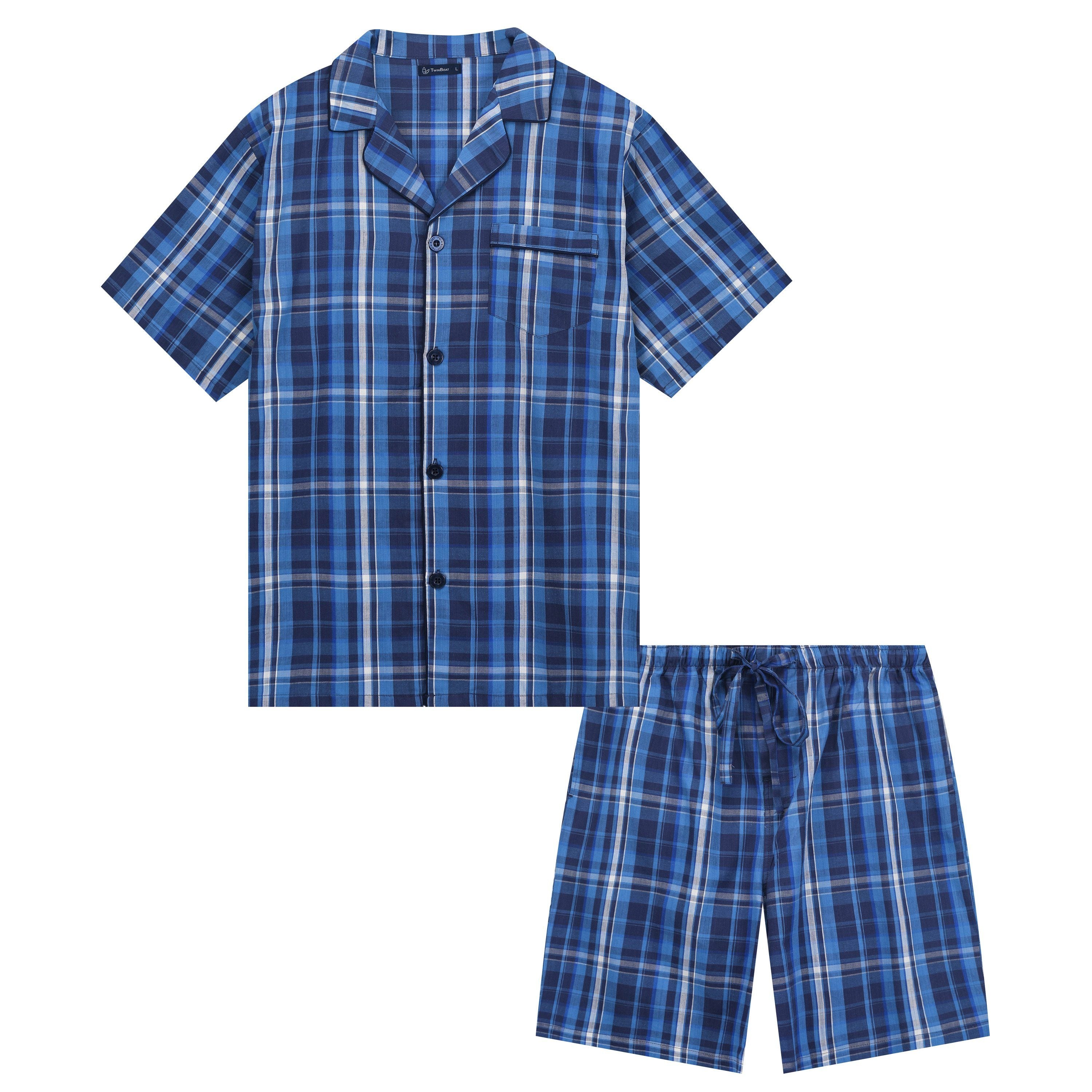 Twin Boat Men's 100% Woven Cotton Short Pajama Sleepwear Set – Noble Mount