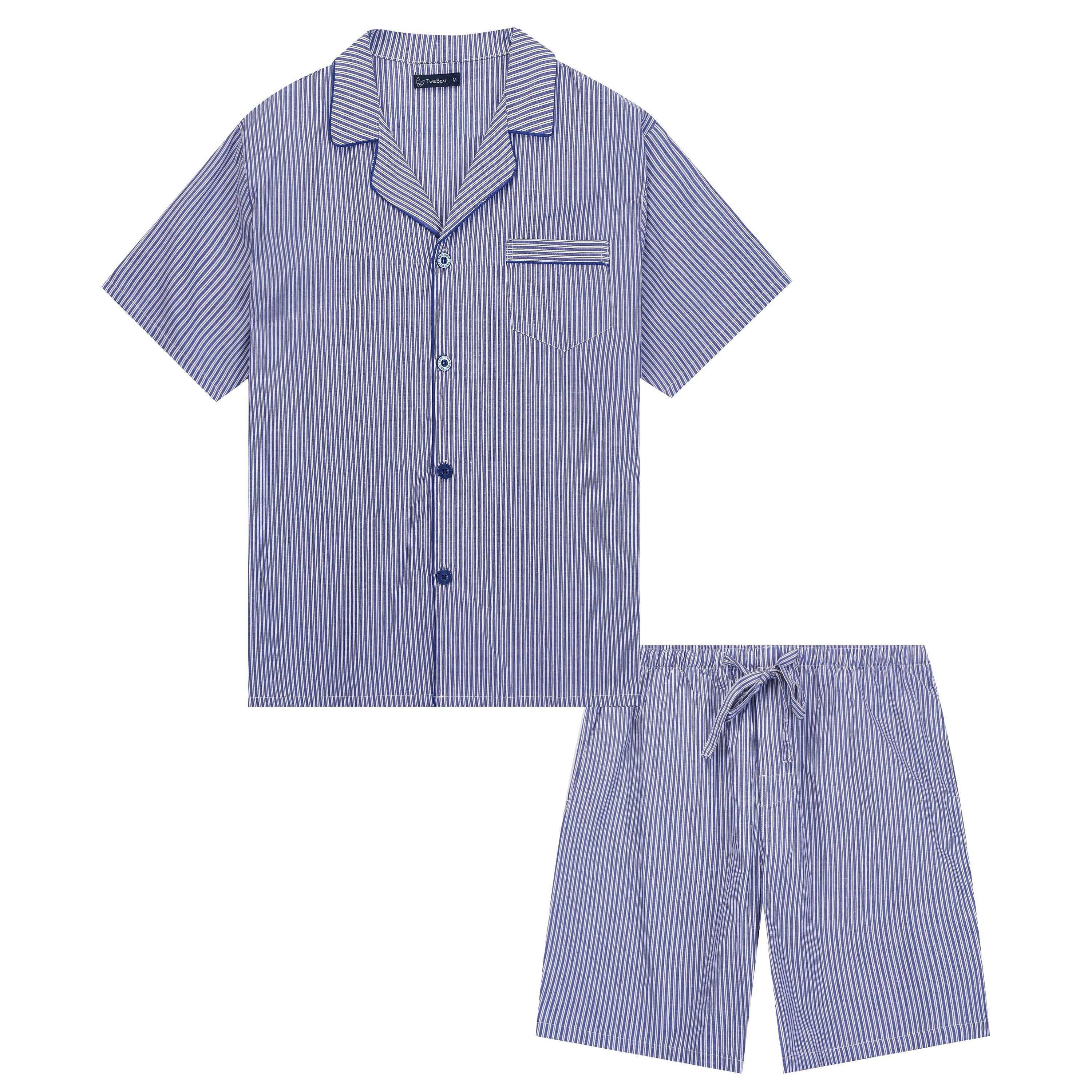 Twin Boat Men's 100% Woven Cotton Short Pajama Sleepwear Set – Noble Mount