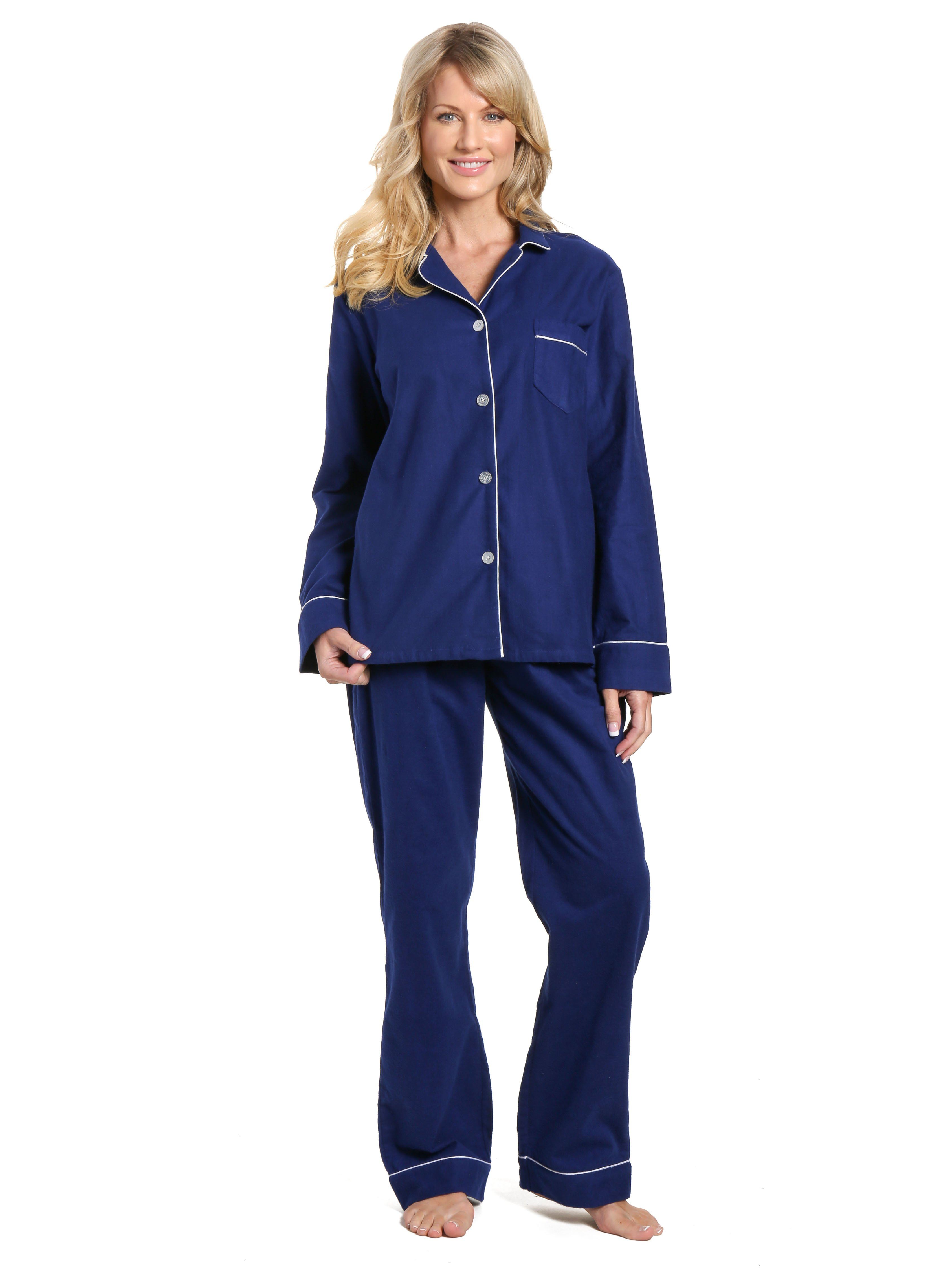 Womens 100 Cotton Flannel Pajama Sleepwear Set – Noble Mount