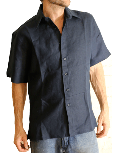 100% Hemp Button Down Men's Shirt Short Sleeve- Hempest | Graphic Comfort