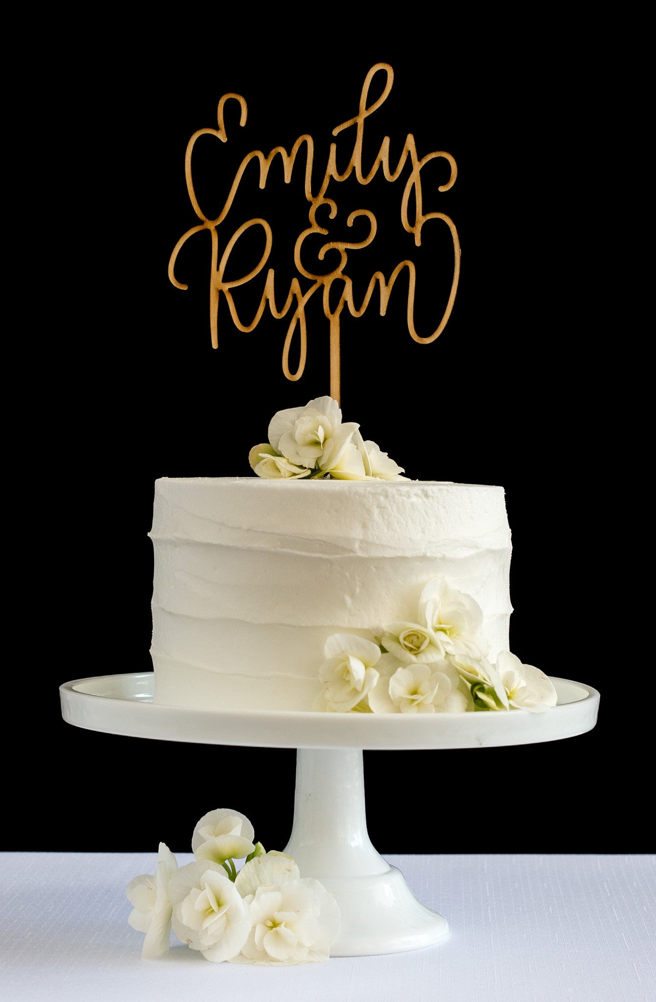 Simple custom First Name  hand lettered cake  topper