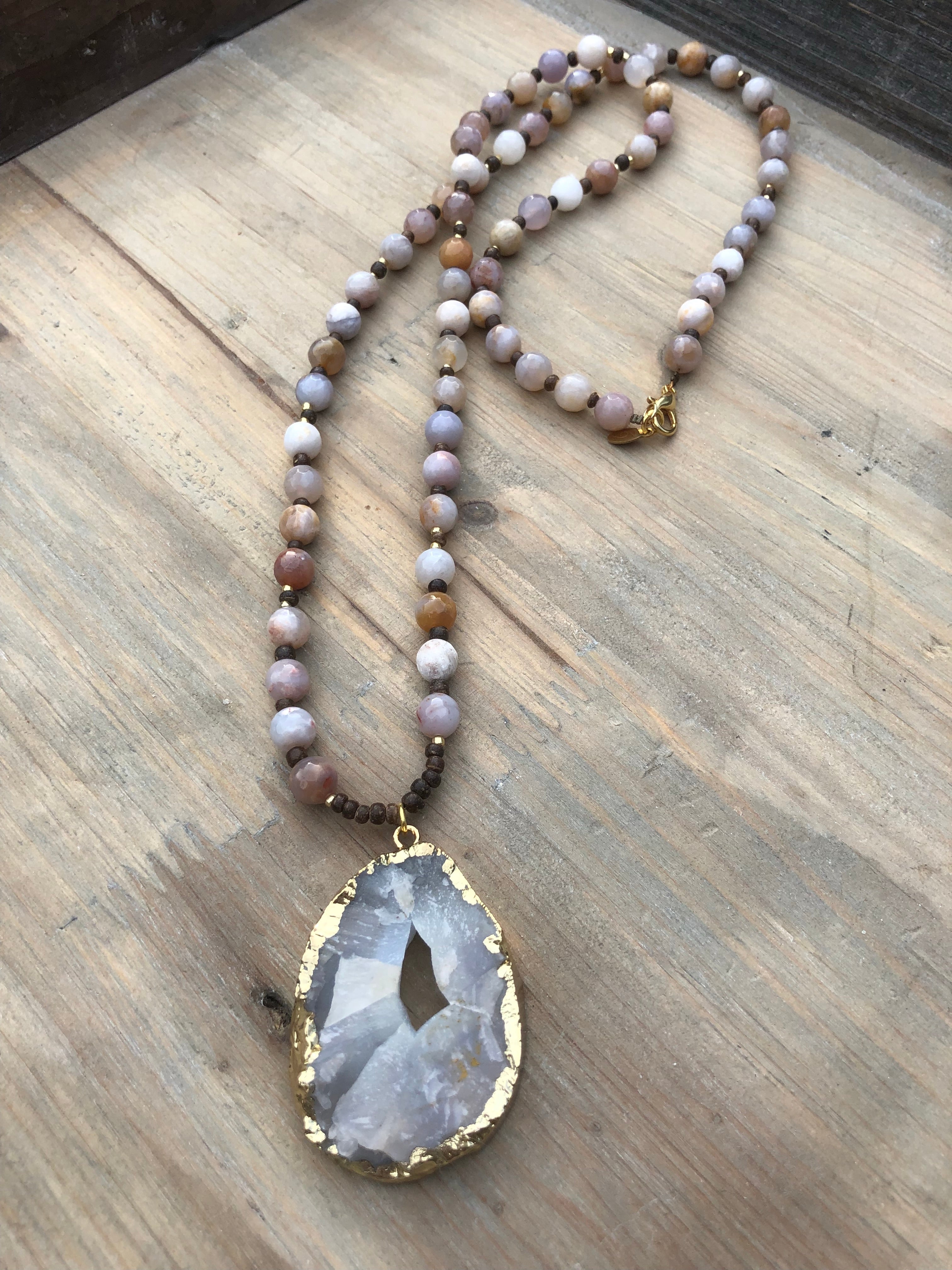 natural agate necklace