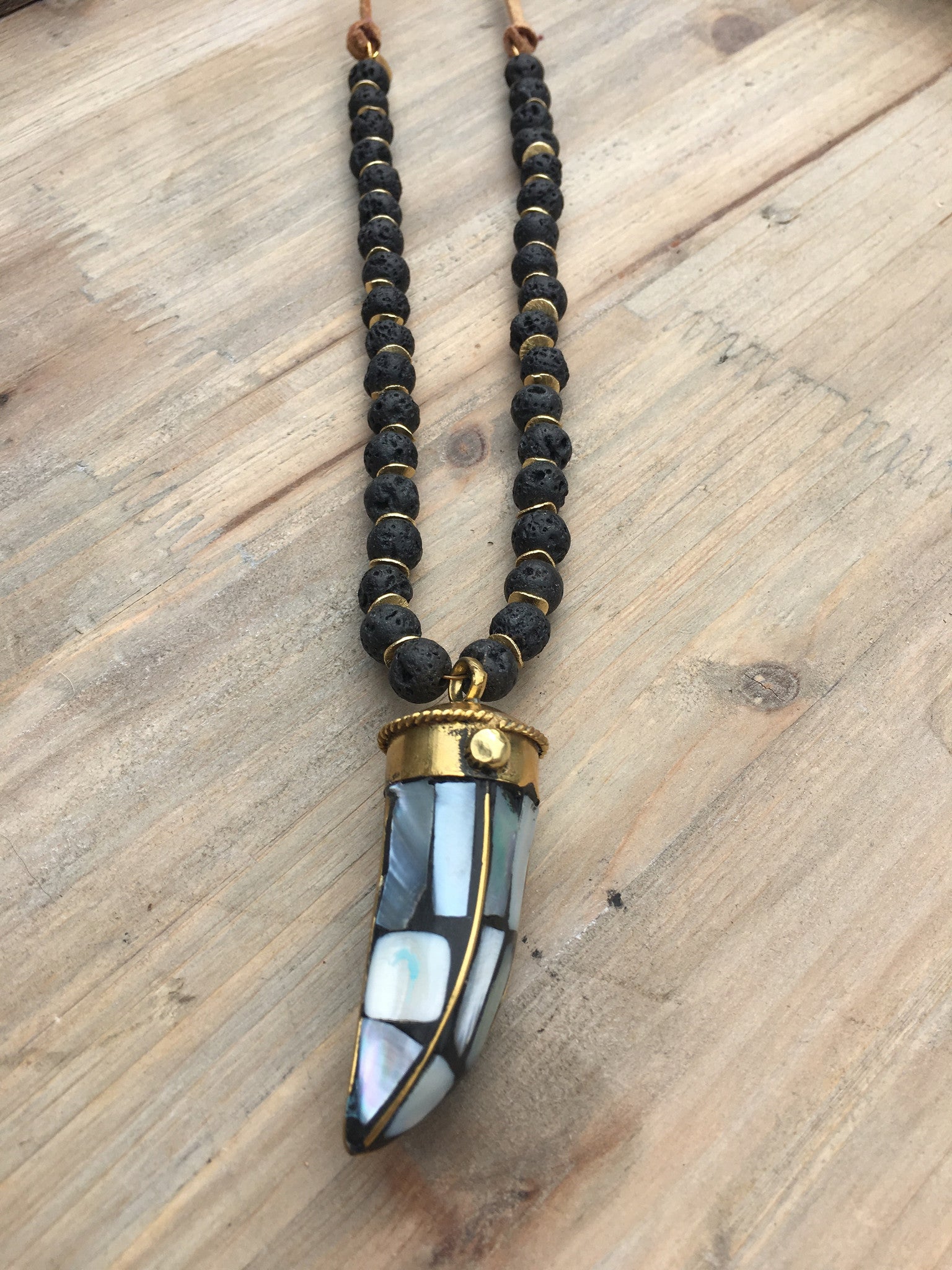 Abalone Horn Necklace