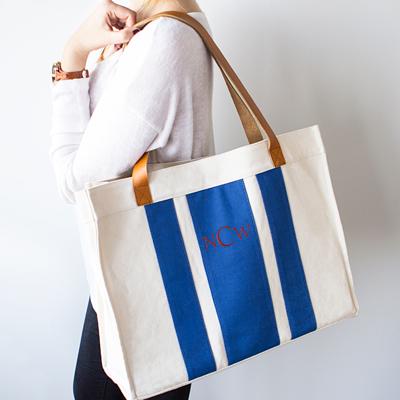 leather handle canvas tote bag