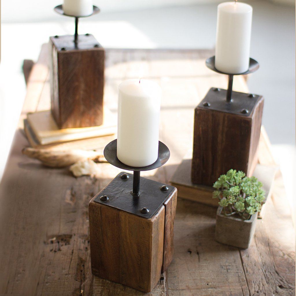 Wooden Candle Holders