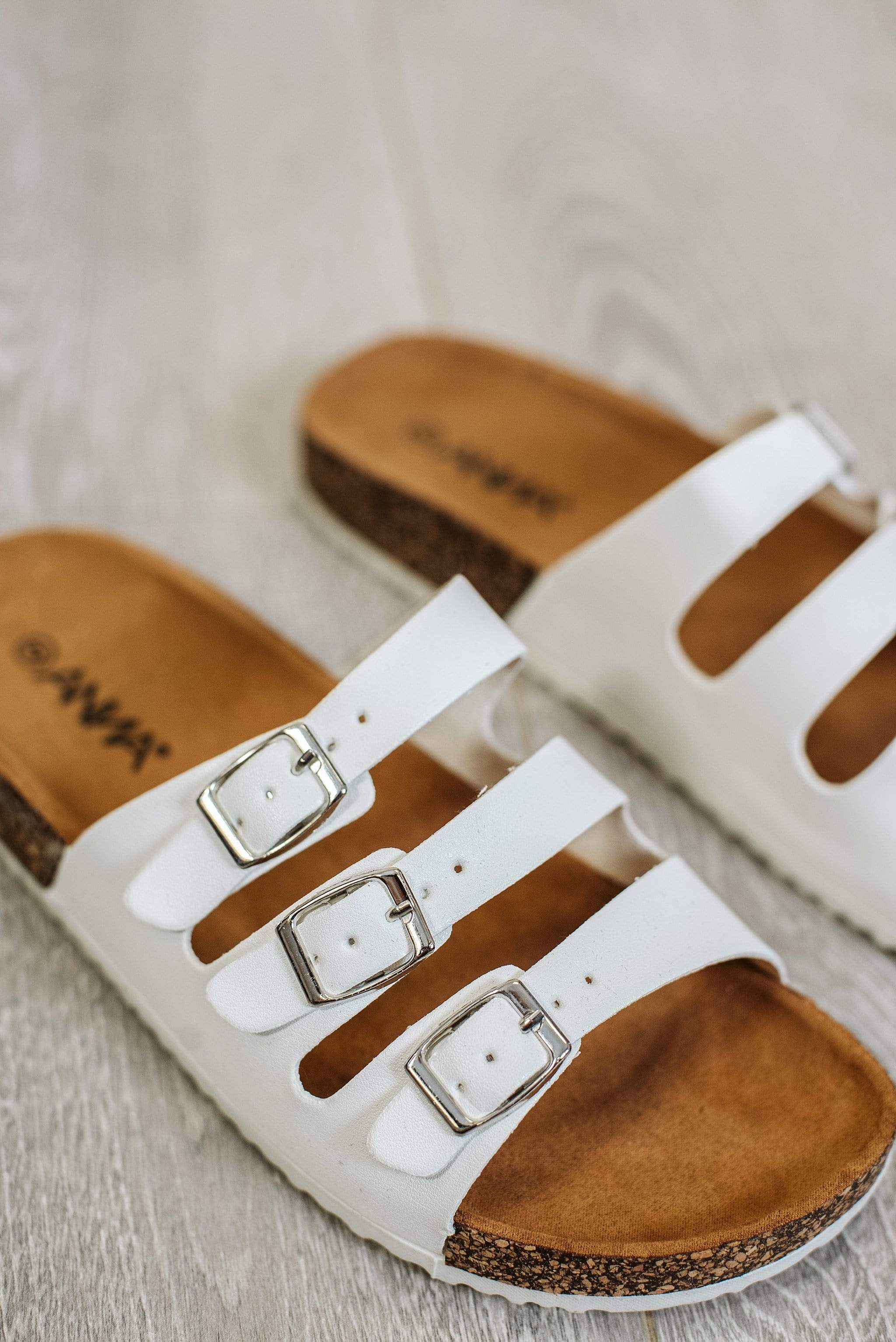 three buckle sandals